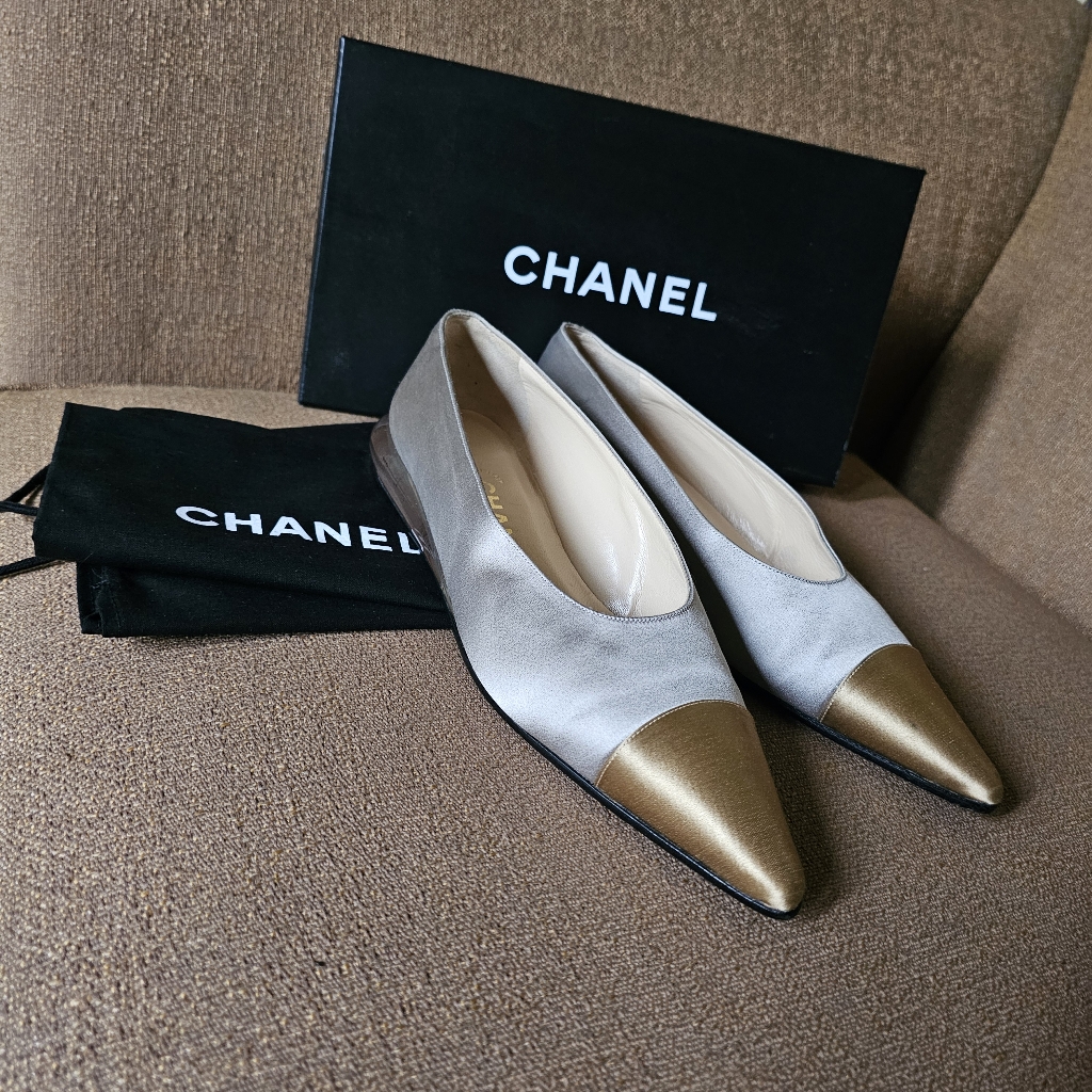 Chanel Neutral And Pastel Loafers Timeless Elegance Size 37